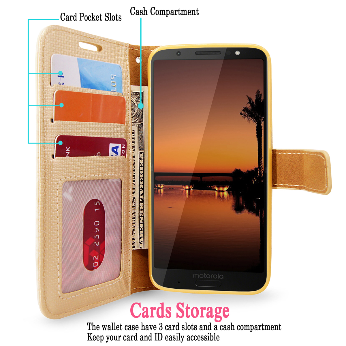 Motorola moto g6 plus case with card slot