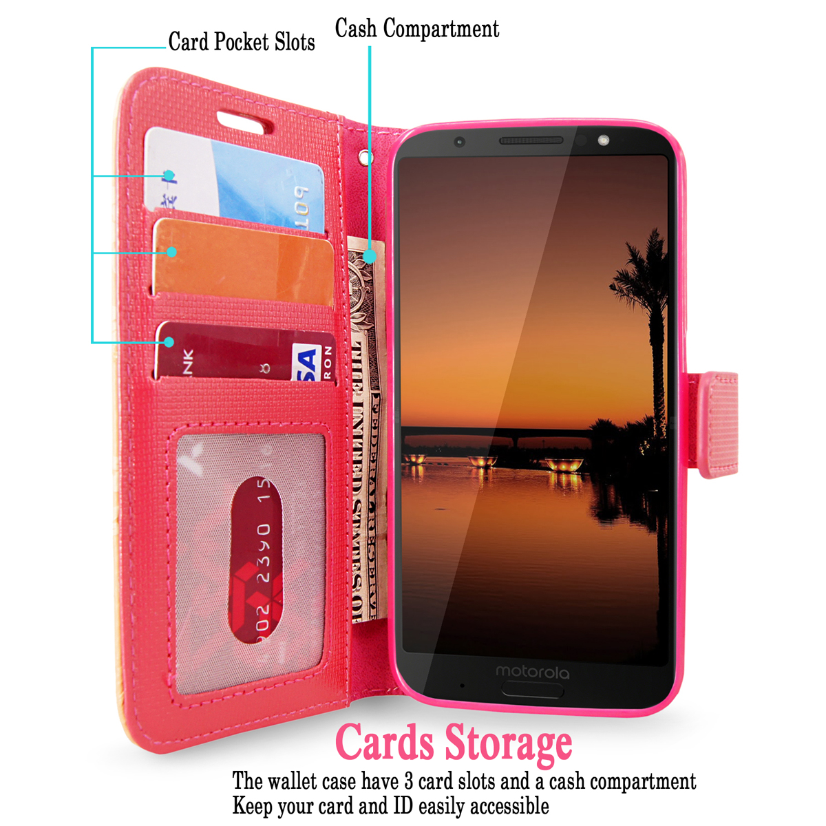 Motorola moto g6 plus case with card slot